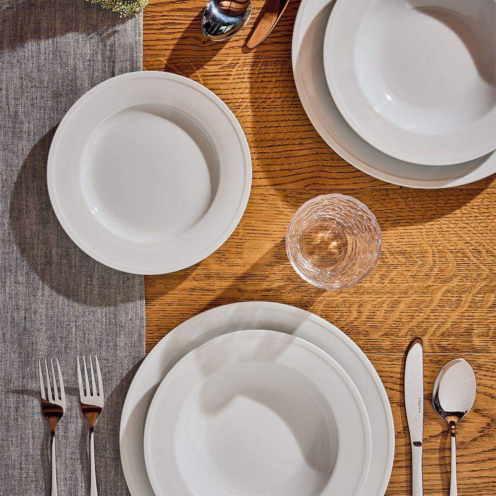 Zestaw obiadowy porcelanowy 18 elementów Milano - biały