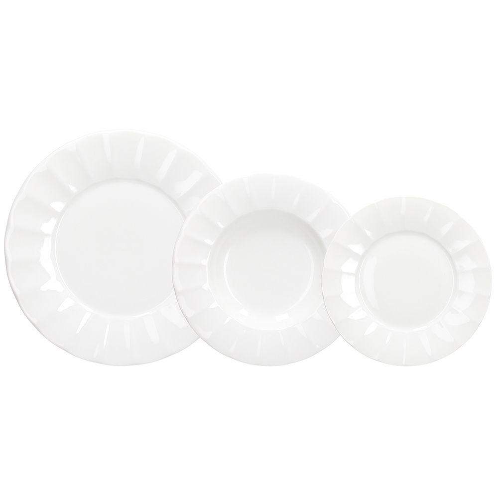 Zestaw obiadowy 18 elementów Queen Bianco New Bone China