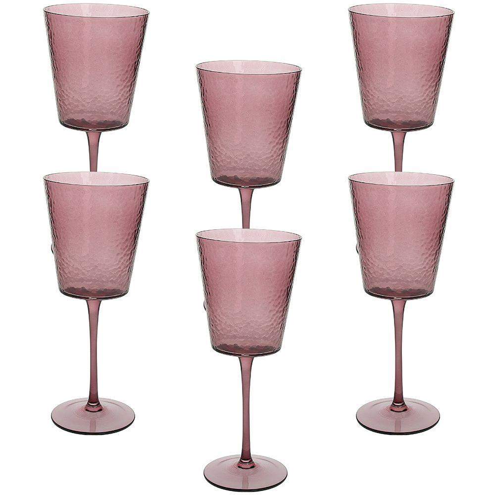 Kieliszek do wina Alice 370 ml, 6 szt. – różowe szkło
